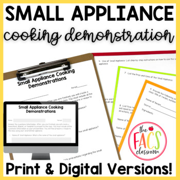 Preview of Small Appliance Cooking Demonstration | Family and Consumer Science | FCS