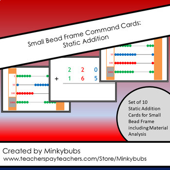 Preview of Small Bead Frame Montessori Command Cards Static Addition and Material Analysis