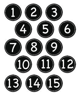 Preview of Small Black Circle Number Labels 1- 30