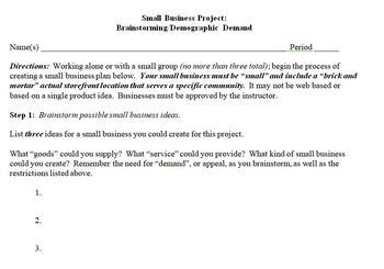 economics business project ideas
