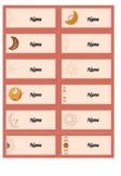 Small Editable Name Labels_Boho Astrology_Peach