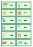 Small Editable Name Labels _ Sea creatures _ green