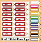 Small Editable Name Tags Colored Pencil Student Desk Back 