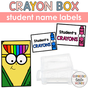 Small Editable Plastic Storage Box Crayon Labels by Espresso Little Minds