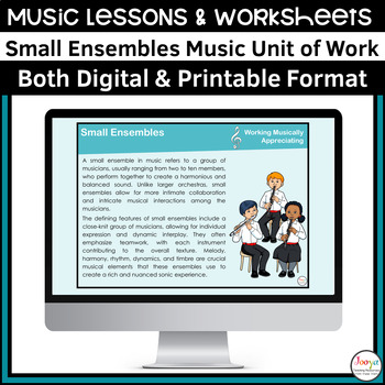 Preview of Small Ensembles Music Appreciation & Listening Lessons, Activities & Worksheets