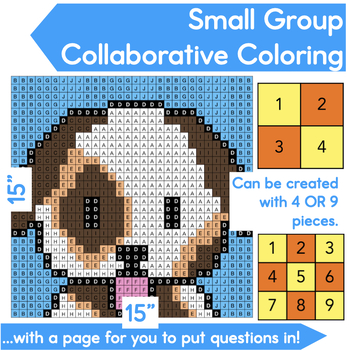 Preview of Small Group Collaborative Mystery Coloring Poster & Bulletin Board│Editable