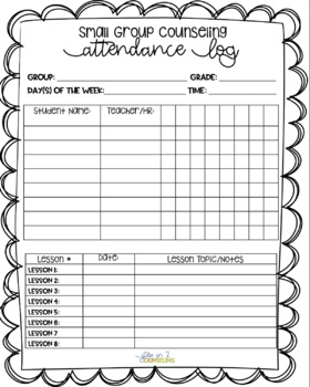 Preview of Small Group Attendance Log (editable)