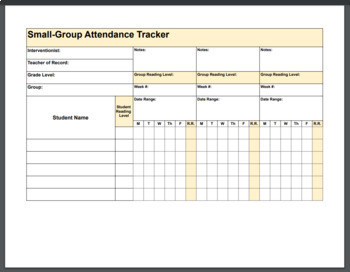 Preview of Small-Group Attendance Tracker