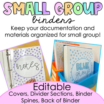 Preview of Small Group Binders | Editable | Covers | Dividers | Spines | Back of Binder
