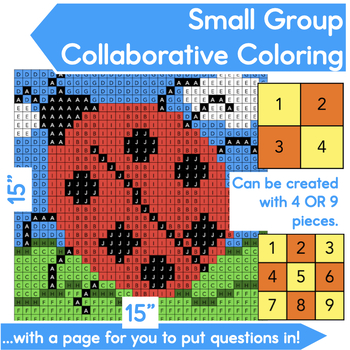 Preview of Small Group Collaborative Mystery Coloring Poster & Bulletin Board│Editable