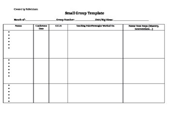 Preview of Small Group Conference Template