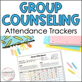 Preview of Small Group Counseling Session Attendance Tracker Charts for School Counselors