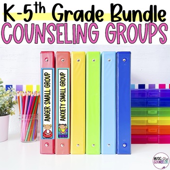 Preview of Small Group Counseling Curriculum Growing Bundle, K - 5th Grade