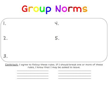 Preview of Small Group Counseling-Group Norms