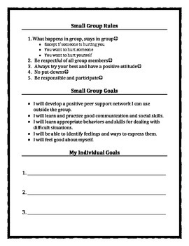 Preview of Small Group Counseling Rules and Goals