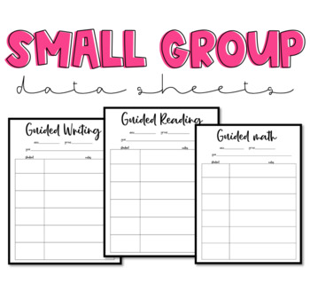 Preview of Small Group Data Sheets
