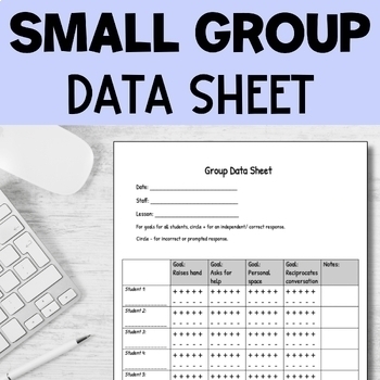 Preview of Small Group Data Tracking for Speech or Social Skills Progress Monitoring | Free