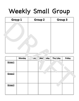 Preview of Small Group Documentation sheet