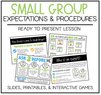 Preview of Small Group Expectations & Procedures Lesson | Classroom Management