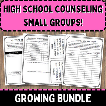 Preview of Small Group GROWING Bundle | High School Counseling | 5 Unique Groups