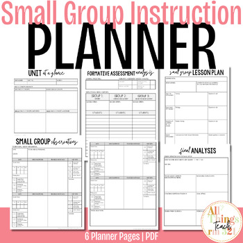 Preview of *UPDATED Small Group Instruction Planner Pages