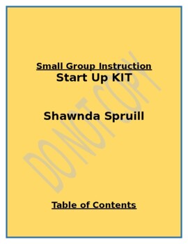 Preview of Small Group Instruction- Start Up Directions for Teachers
