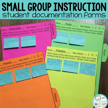 Preview of Small Group Instruction Student Documentation Forms: Editable, RTI, Organization