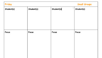 Preview of Small Group / Intervention Plans