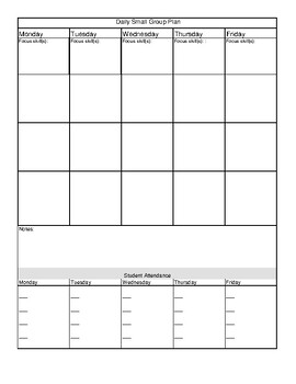 Preview of Small Group Lesson Plan Form