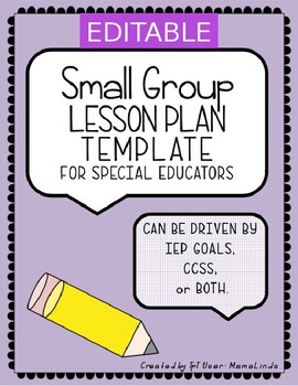 Preview of Small Group Lesson Plan Template {EDITABLE}