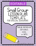 Small Group Lesson Plan Template {EDITABLE}