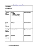 Small Group Lesson Plan Template and Guide for Reading