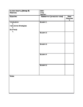 Preview of Small Group Lesson Plan Template with Built-In Assessment