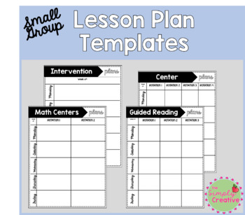 Preview of Small Group Lesson Plan Templates
