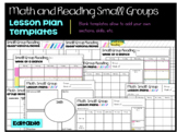 Small Group Lesson Plan Templates | Math and Reading
