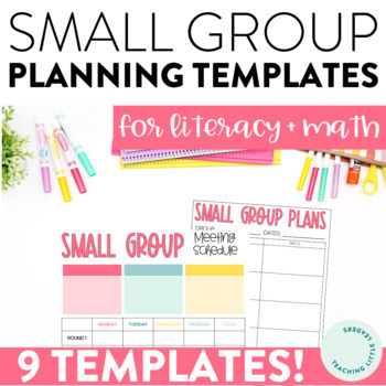 Preview of Small Group Lesson Plan Templates | Reading and Math | Group Schedules