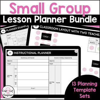 Preview of Small Group Lesson Plan Templates Editable Bundle