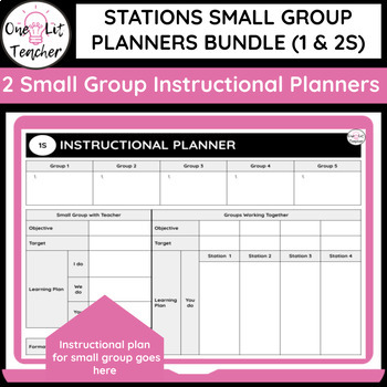 Preview of Small Group Lesson Plan Templates for Stations Editable Bundle