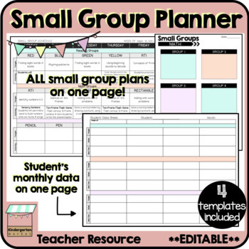Preview of Small Group Lesson Plans and Student Data Sheet