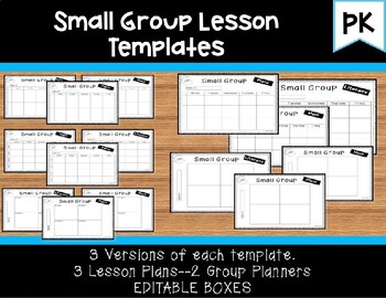 Preview of Small Group Lesson Template EDITABLE
