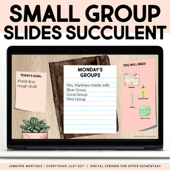 Preview of Small Group Materials Slides - Editable Google Slides™ Template SUCCULENT