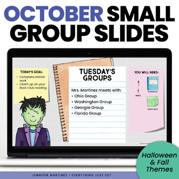 Preview of Small Group Materials Slides - Editable Google Slides™ Template for October