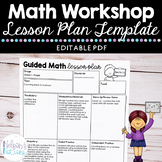 Math Workshop - Guided Math EDITABLE Lesson Plan Template