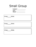 Small Group Notes