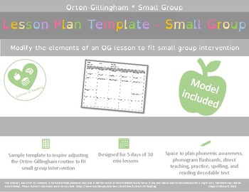 Preview of Small Group Orton-Gillingham Lesson Plan Template
