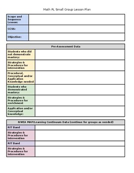 Small Group PL Planning Document by Connie's Coaching Corner | TpT