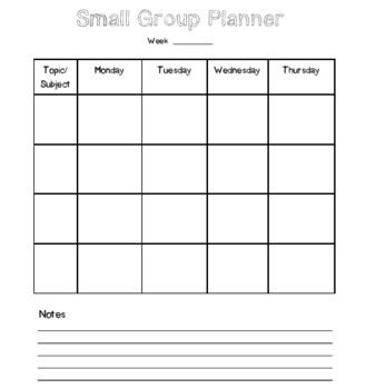 Preview of Small Group Planner