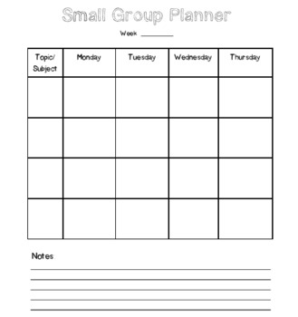 Small Group Planner by Konverse Kids | TPT