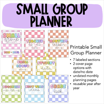 Preview of Small Group Planner | printable lesson plan templates, data tracking binder