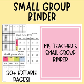 Preview of Small Group Planning Binder | Back to School | Centers | Editable Planner